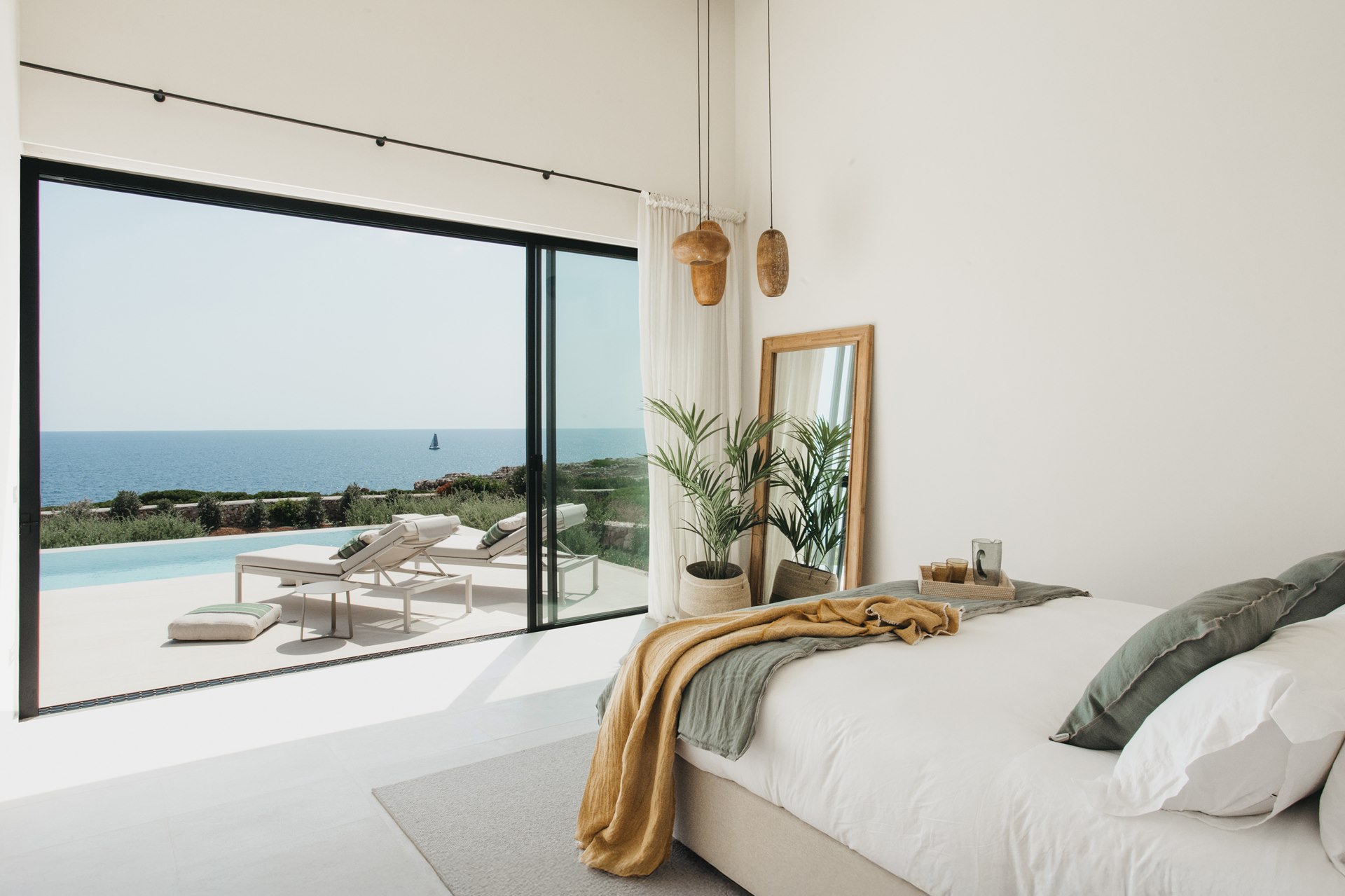 Dormitori amb vistes al mar i a la piscina, projecte Terracota